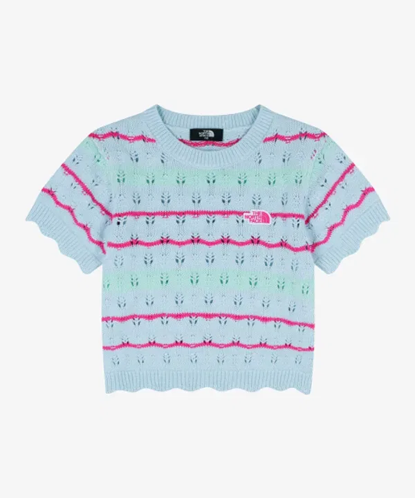 Футболка с коротким рукавом полосатая, The North Face Kids, голубой — фото 2