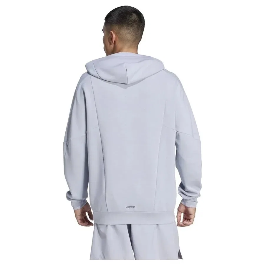 Мужской свитшот с капюшоном Adidas D4T Hoodie, Серый — фото 3
