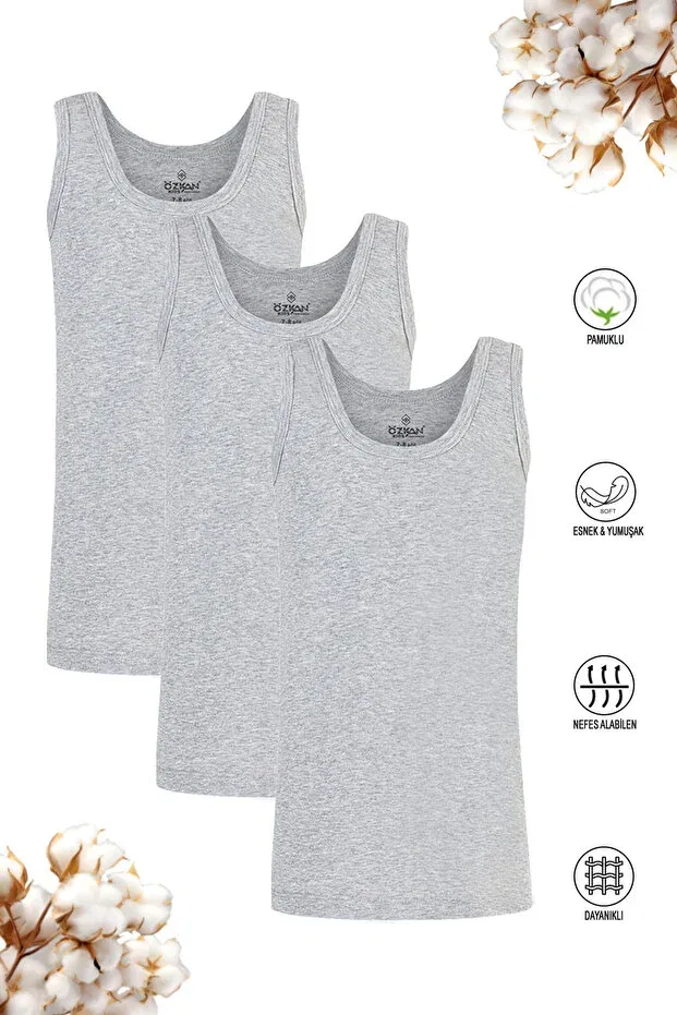 Детское для мальчиков нижнее белье хлопковое комплект 3 шт Özkan Underwear, Gray