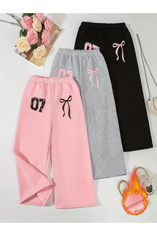 Детский спортивный костюм с принтом 3-предметный Nplstore, Pink-Grayish1