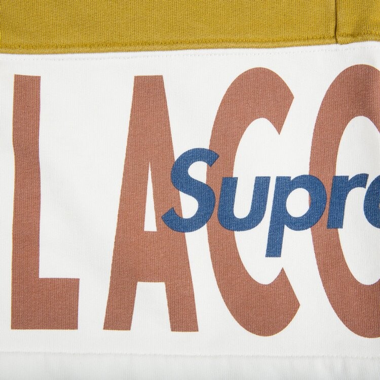 Спортивные шорты Supreme x Lacoste Logo Panel Sweatshort 'Gold', золотой — фото 4
