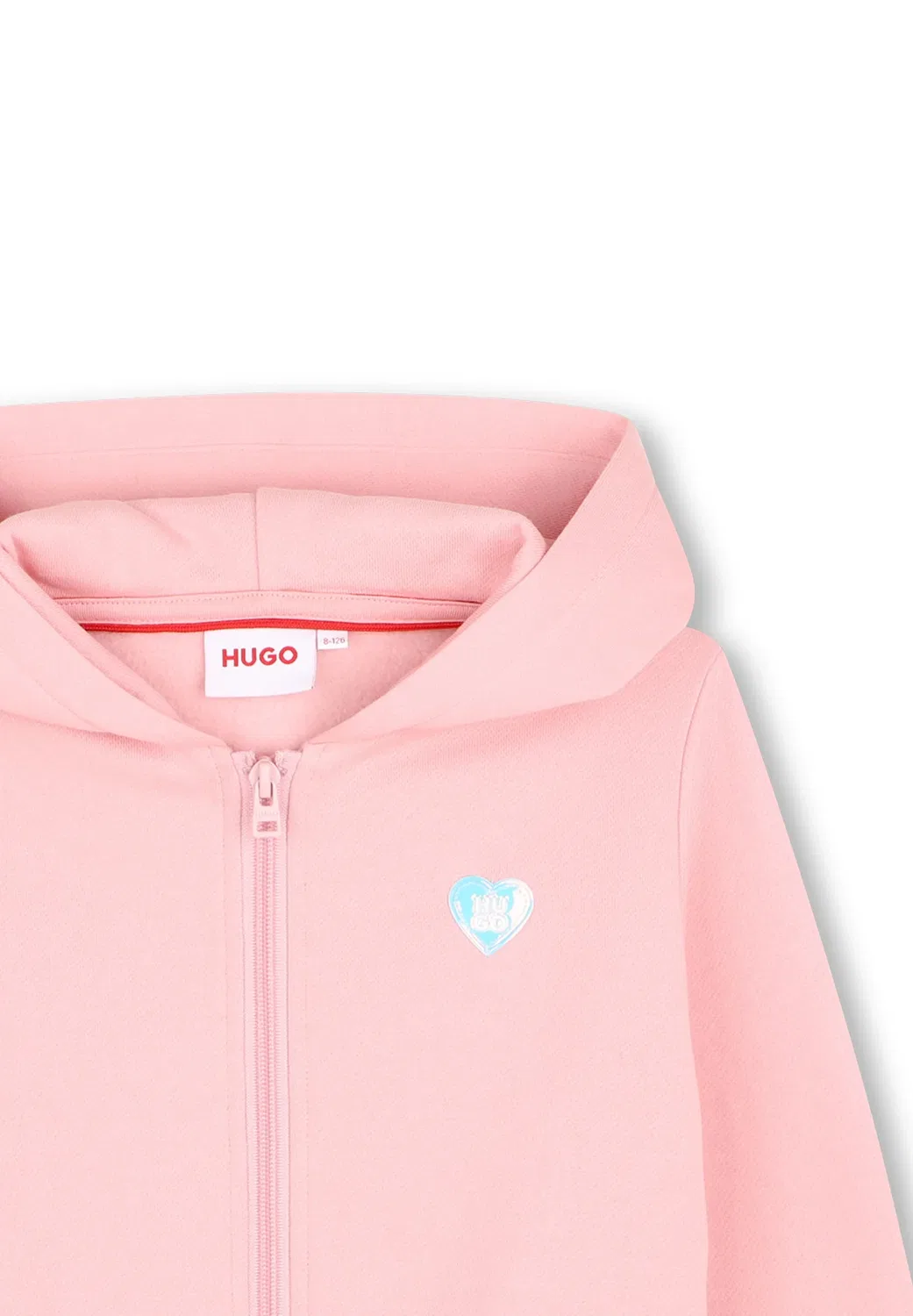 Кардиган с капюшоном - толстовка на молнии Hugo Kids, Pink Dolphin — фото 3