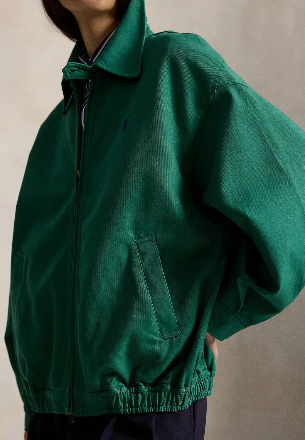 Свободная хлопковая ветровка - летняя куртка Polo Ralph Lauren, Bush Green — фото 4