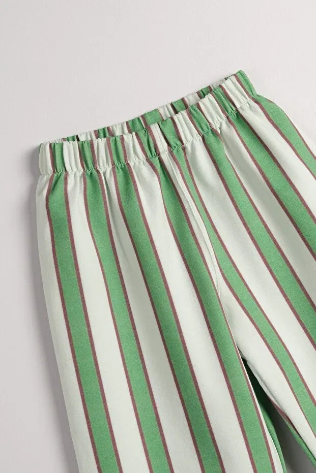 Детские брюки для девочек свободного кроя Bondberro, Green Striped — фото 2