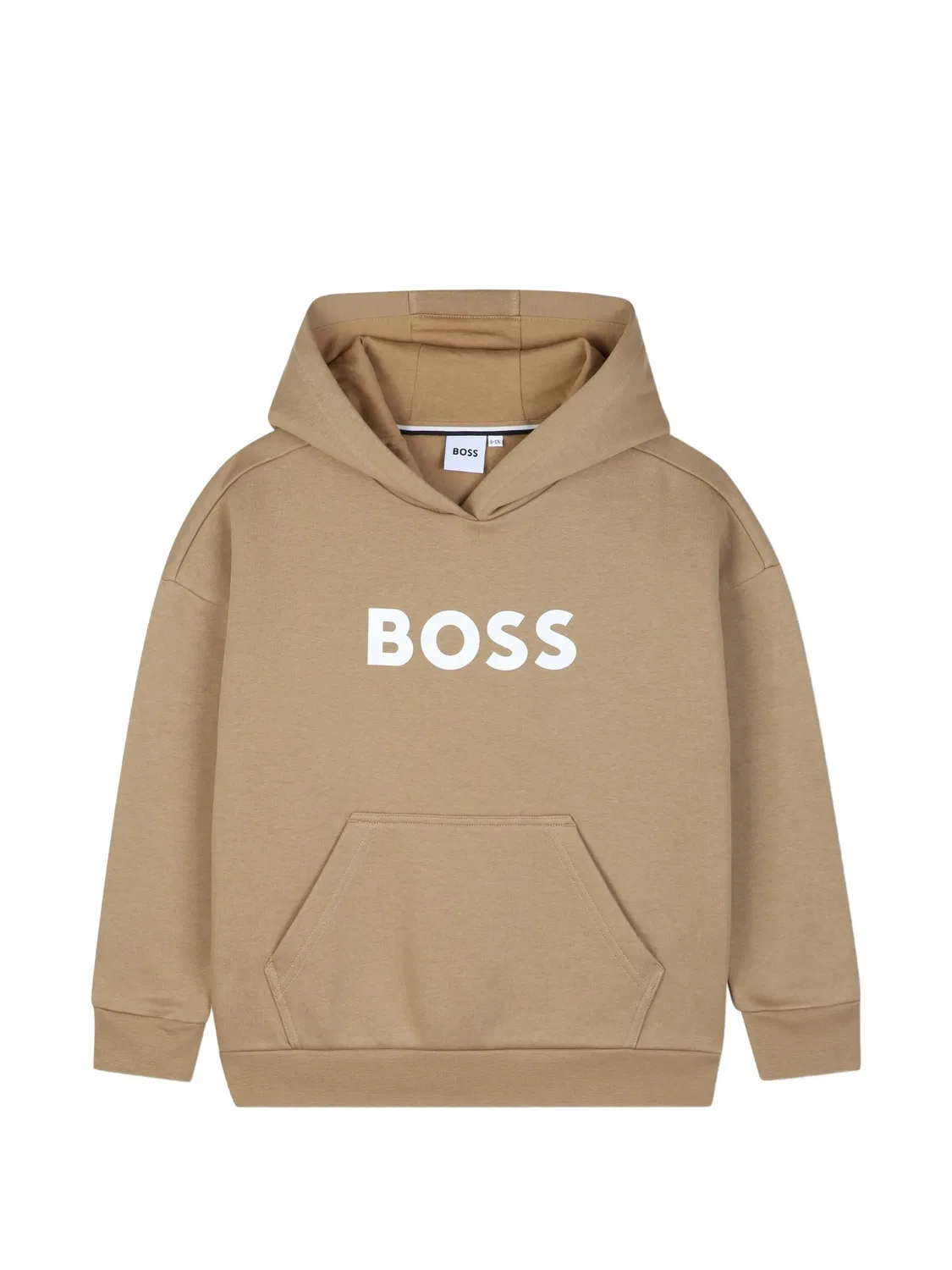 Худи с логотипом бежевого цвета BOSS, нейтральные