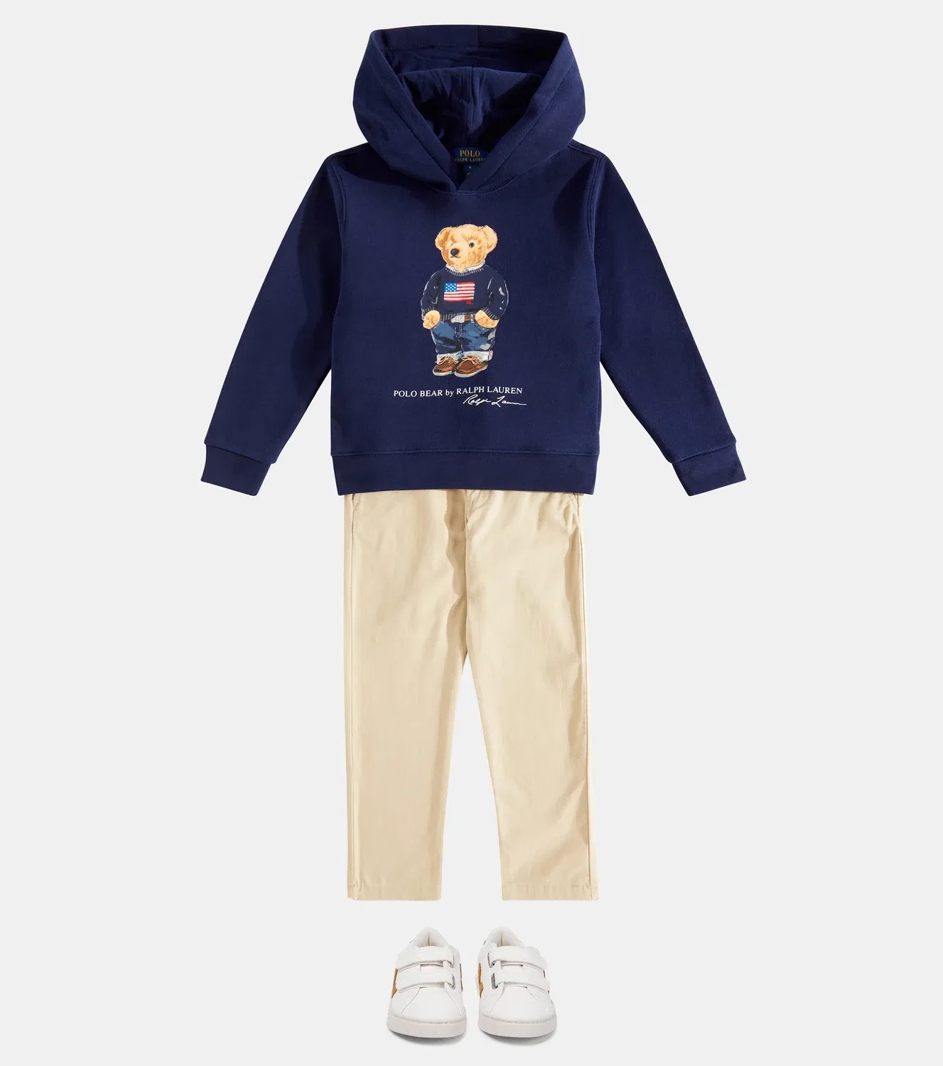 Худи с капюшоном с изображением медведя Polo Ralph Lauren Kids, синий — фото 2
