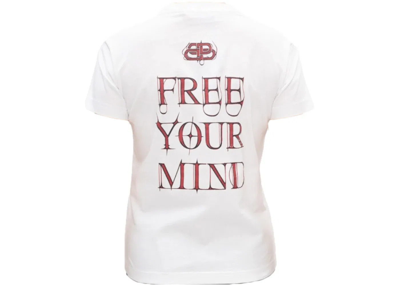 Женская футболка с принтом Free Your Mind Balenciaga, White — фото 2