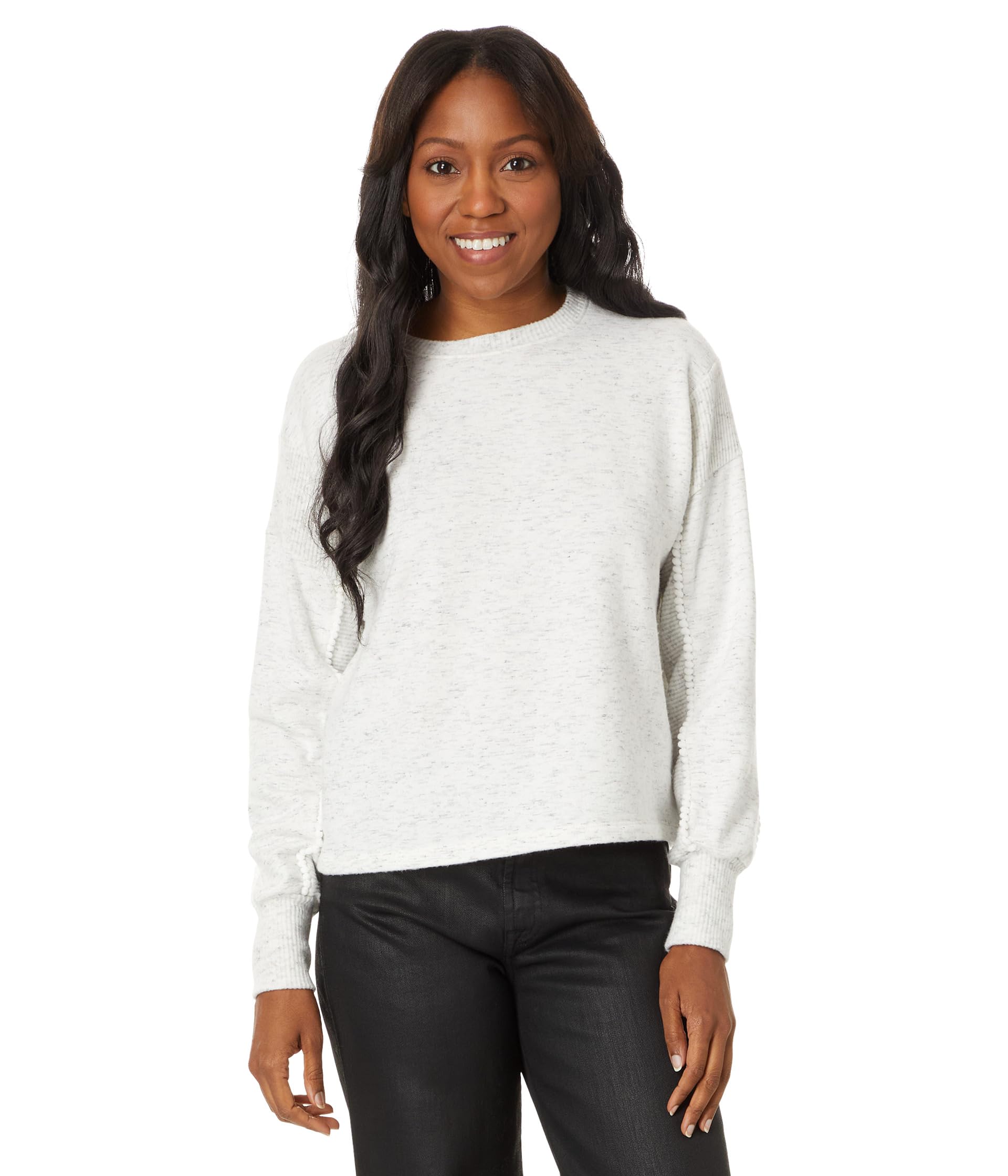 

Свитер Michael Stars Blythe Mini Pom Pom Sweatshirt, Chalk