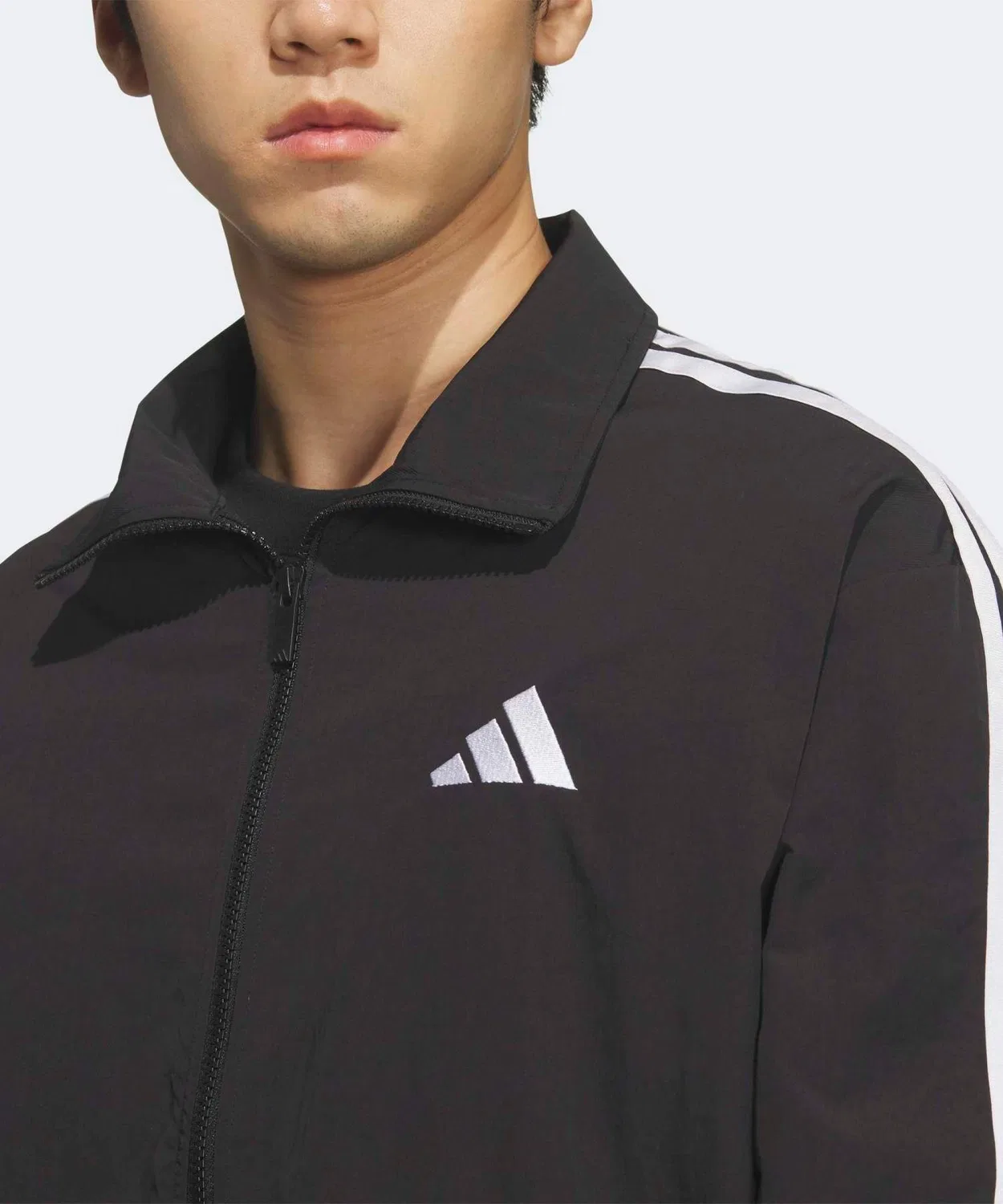 Мужская куртка-трактор с воротником-стойкой, свободного кроя Adidas, Black/White — фото 3