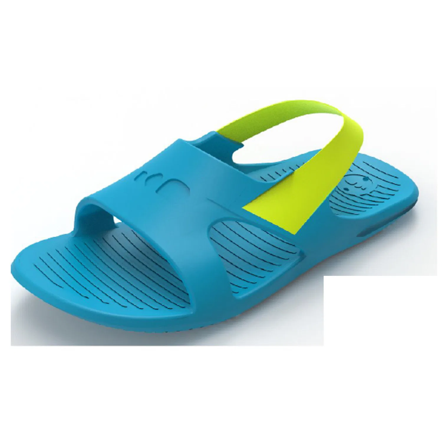 Детские нескользящие шлепанцы Slap 100 Basic Decathlon, Azurblau Anisgrun — фото 4