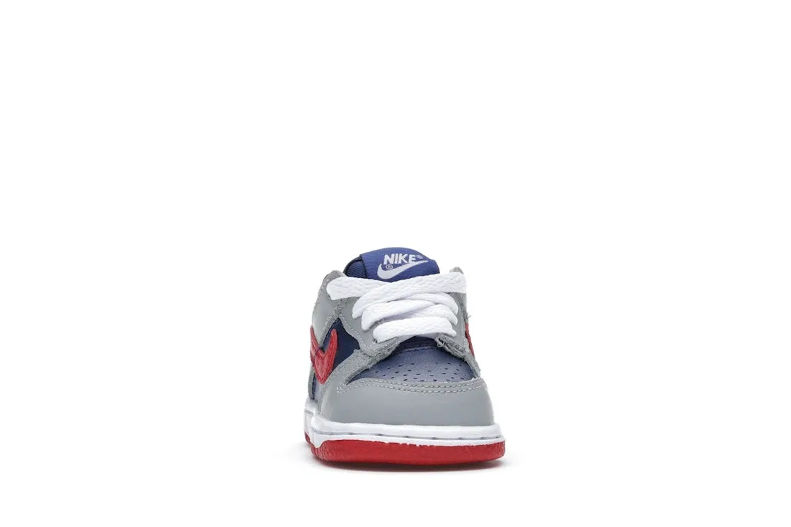 Детские кроссовки для мальчиков с кожаным верхом Nike Dunk Low Nike, Hyper Blue/Samba-Silver — фото 2