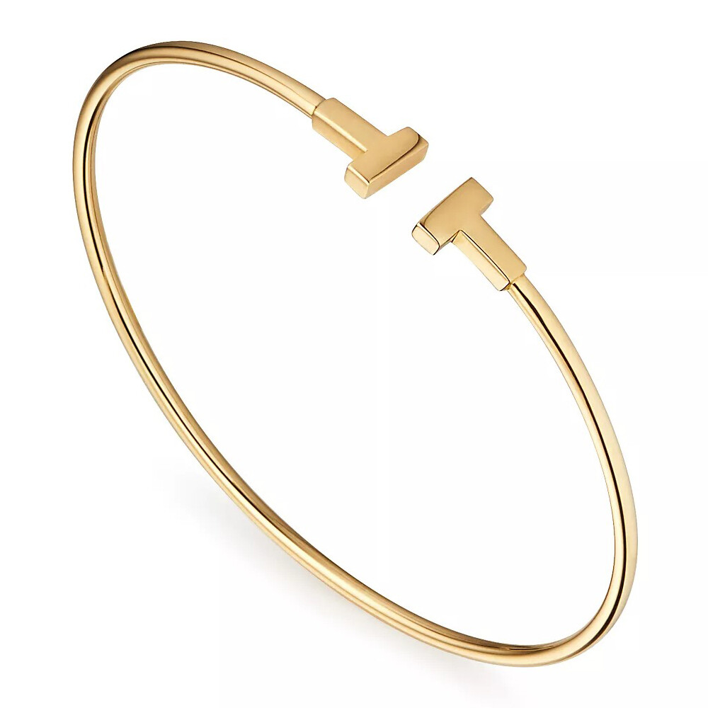 Браслет Tiffany & Co Tiffany T Narrow Wire, золото — фото 2