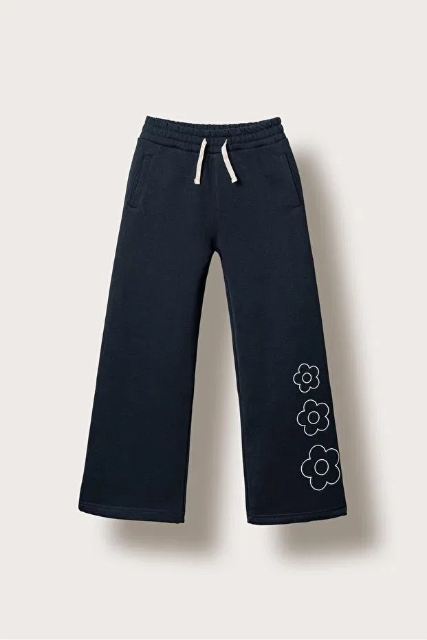 Детские спортивные штаны для девочек с принтом Mışıl Kids, Navy Blue