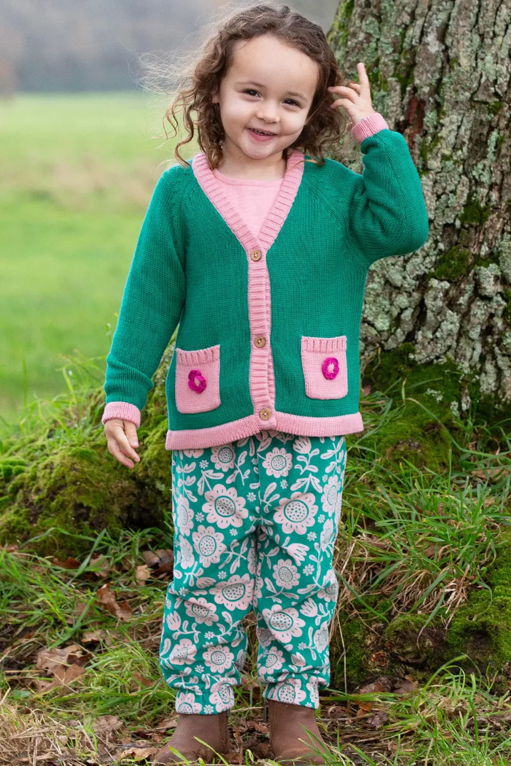Детский утепленный комбинезон Cosy Cords Folksy Kite, Green — фото 3