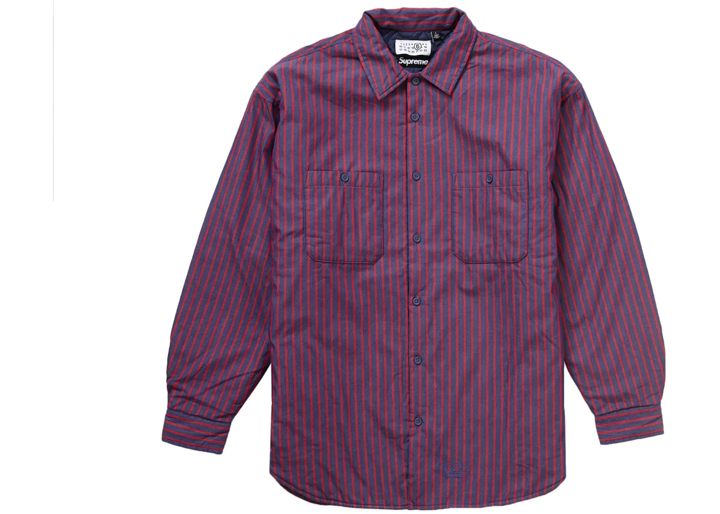 Мужская рубашка с принтом MM6 Maison Margiela Padded Shirt Supreme, Stripes