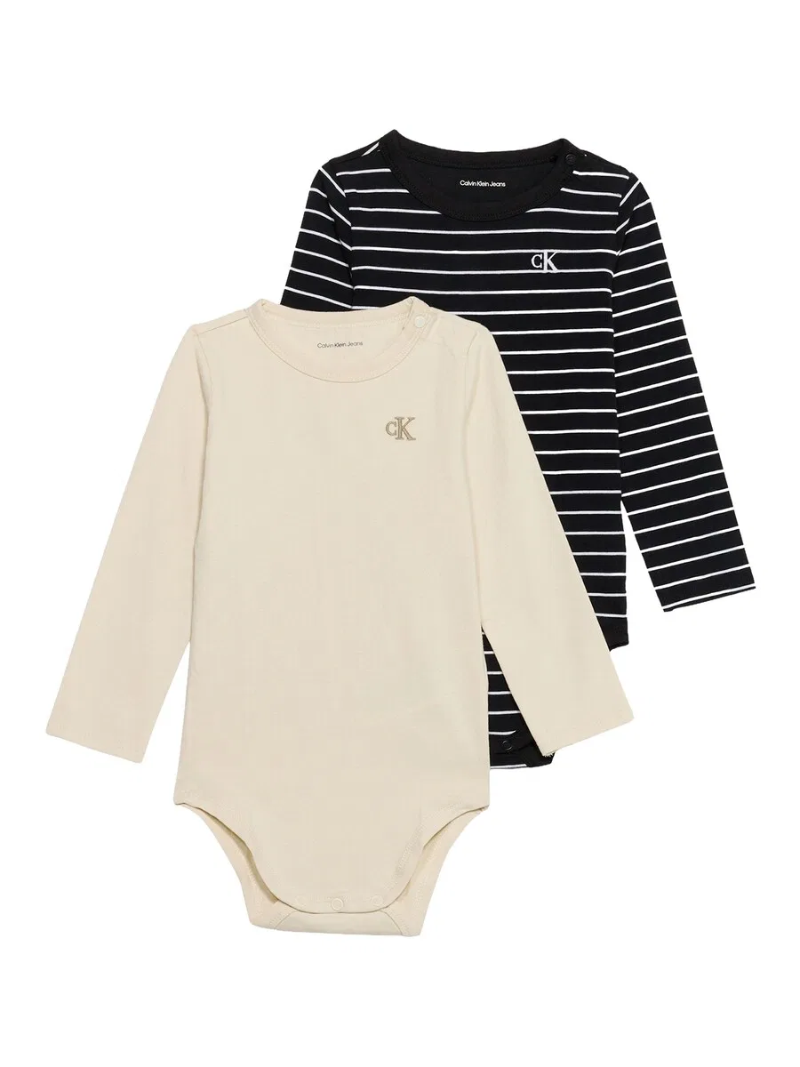 Комбинезон/боди Calvin Klein Jeans бежевого и черного цвета
