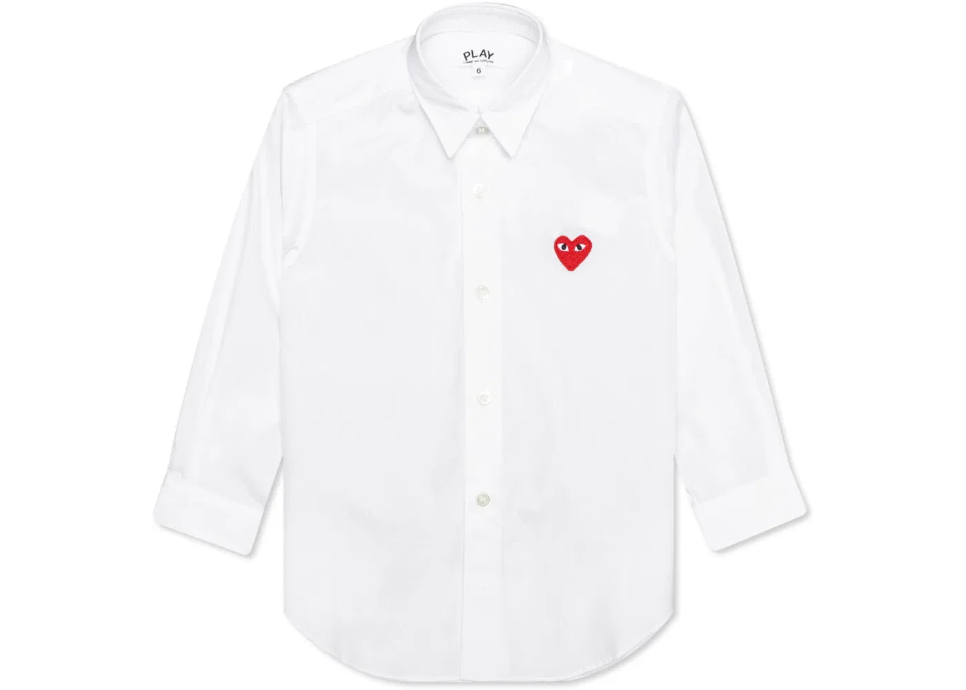 Детская рубашка с длинным рукавом Comme des Garcons PLAY, White