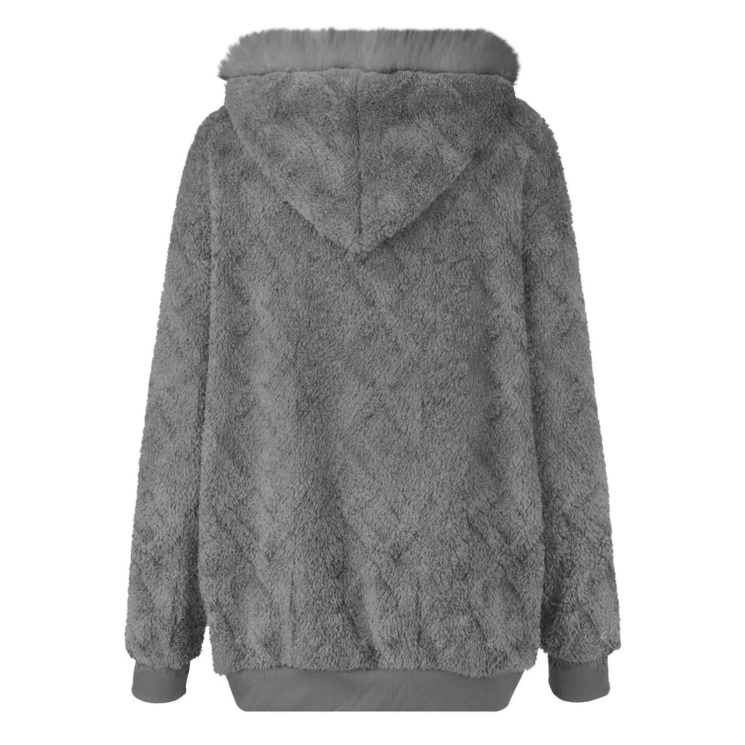 Женский утепленный флисовый кардиган с капюшоном, Grigio scuro — фото 4