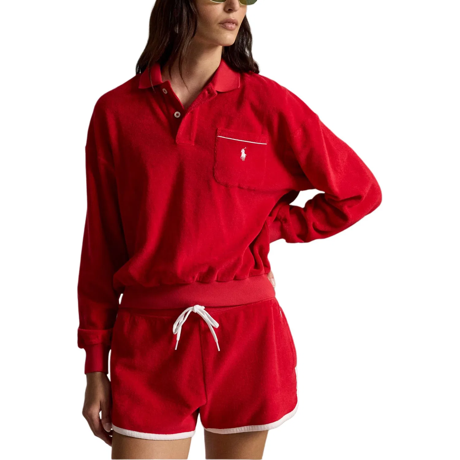 Женское поло свободного кроя Polo Ralph Lauren, Cruise Red — фото 4