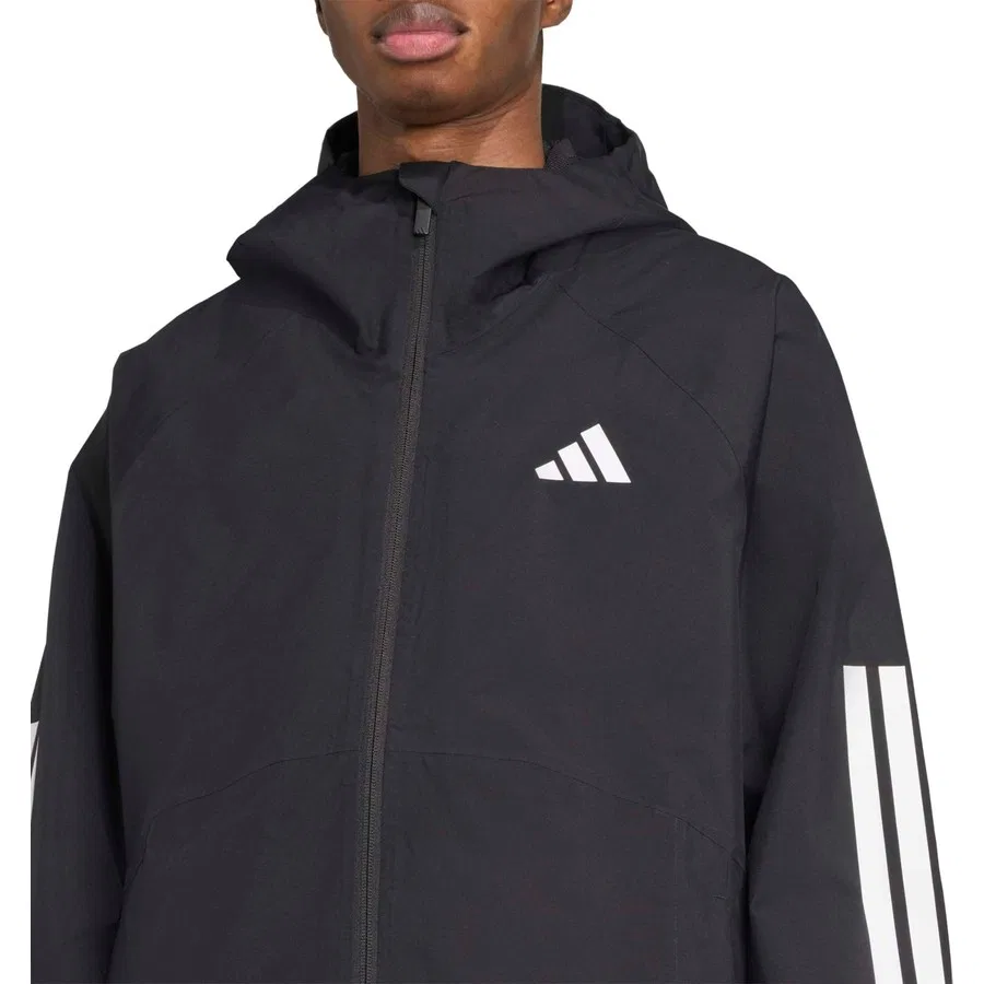 Мужская спортивная куртка adidas Ess 3s Rain H J, Черный — фото 4