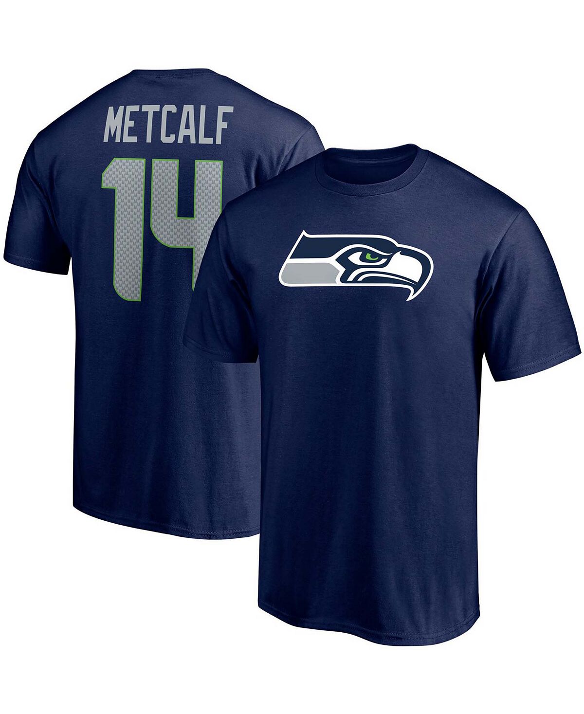 Мужская футболка dk metcalf college navy seattle seahawks с именем и номером игрока Fanatics, синий - фото