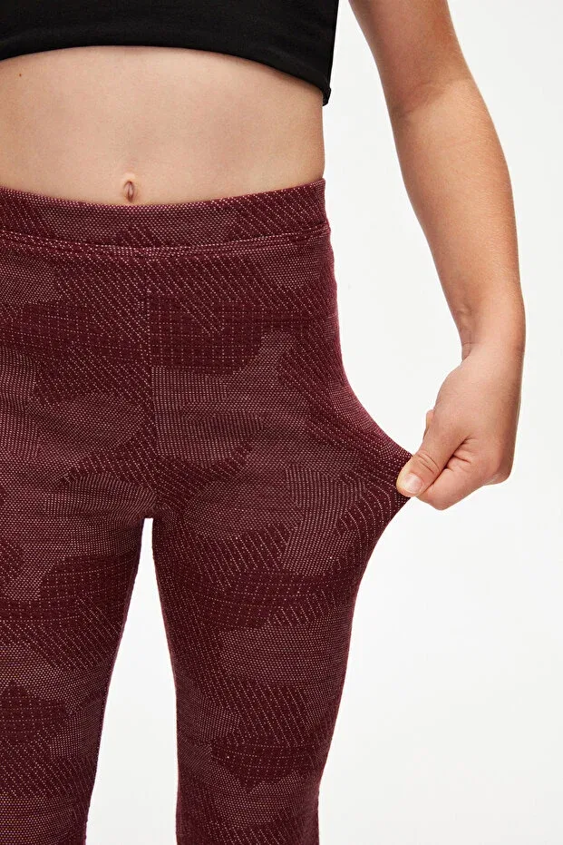 Детские леггинсы для девочек с принтом Burgundy Flamingo Patterned Lovetti, Burgundy — фото 3