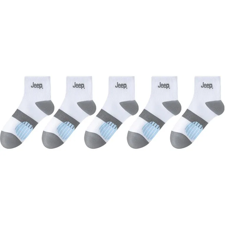 Детские носки с принтом Jeep, комплект из 5 пар, White 5 Pack, Jeep, White