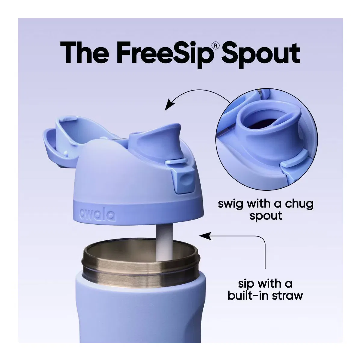 Детская бутылка для воды 470 мл утепленная FreeSip Owala, Out Of The Blue — фото 2