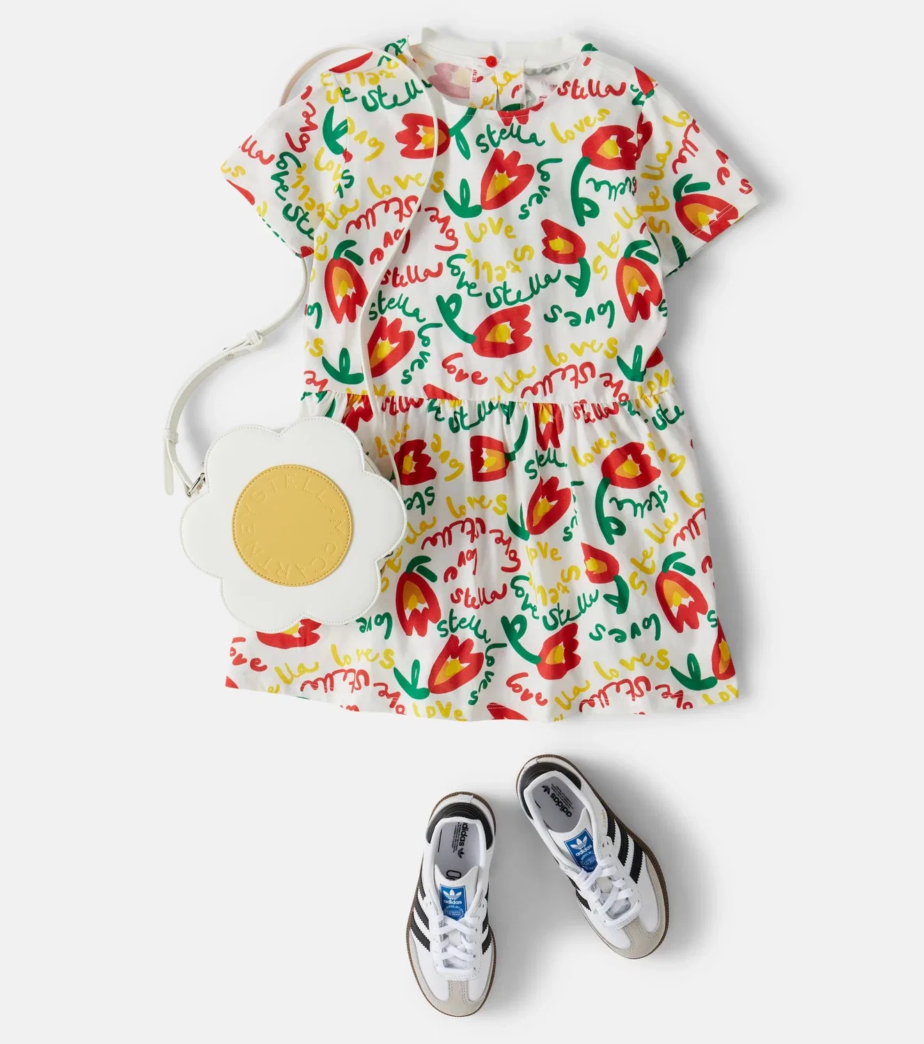Платье-футболка с принтом Stella Mccartney Kids, белый — фото 2