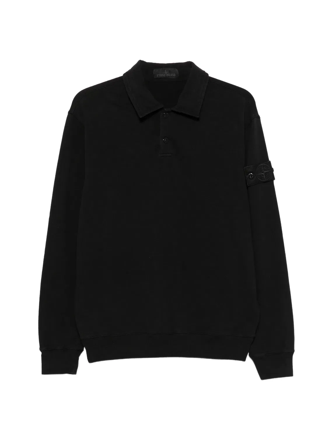 Поло с длинными рукавами - черное Stone Island, черный