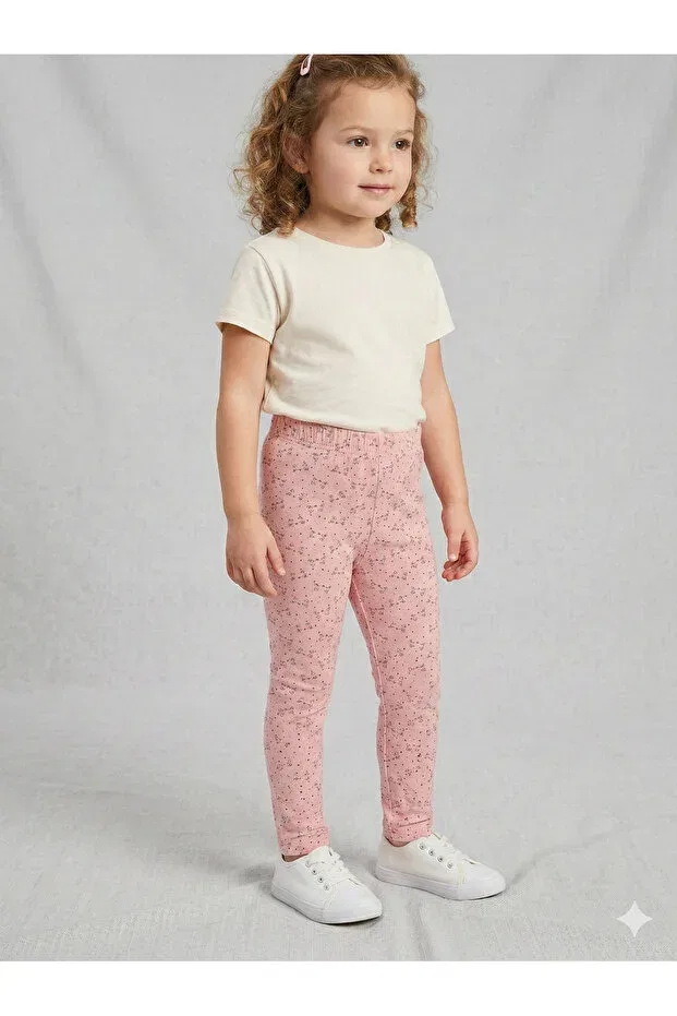 Детские леггинсы для девочек с принтом Incili Tekstil, Pink Cat Patterned — фото 2