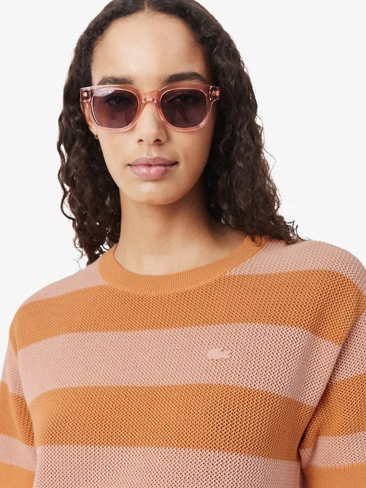 Платье LACOSTE Bold Stripe, оранжевое — фото 2