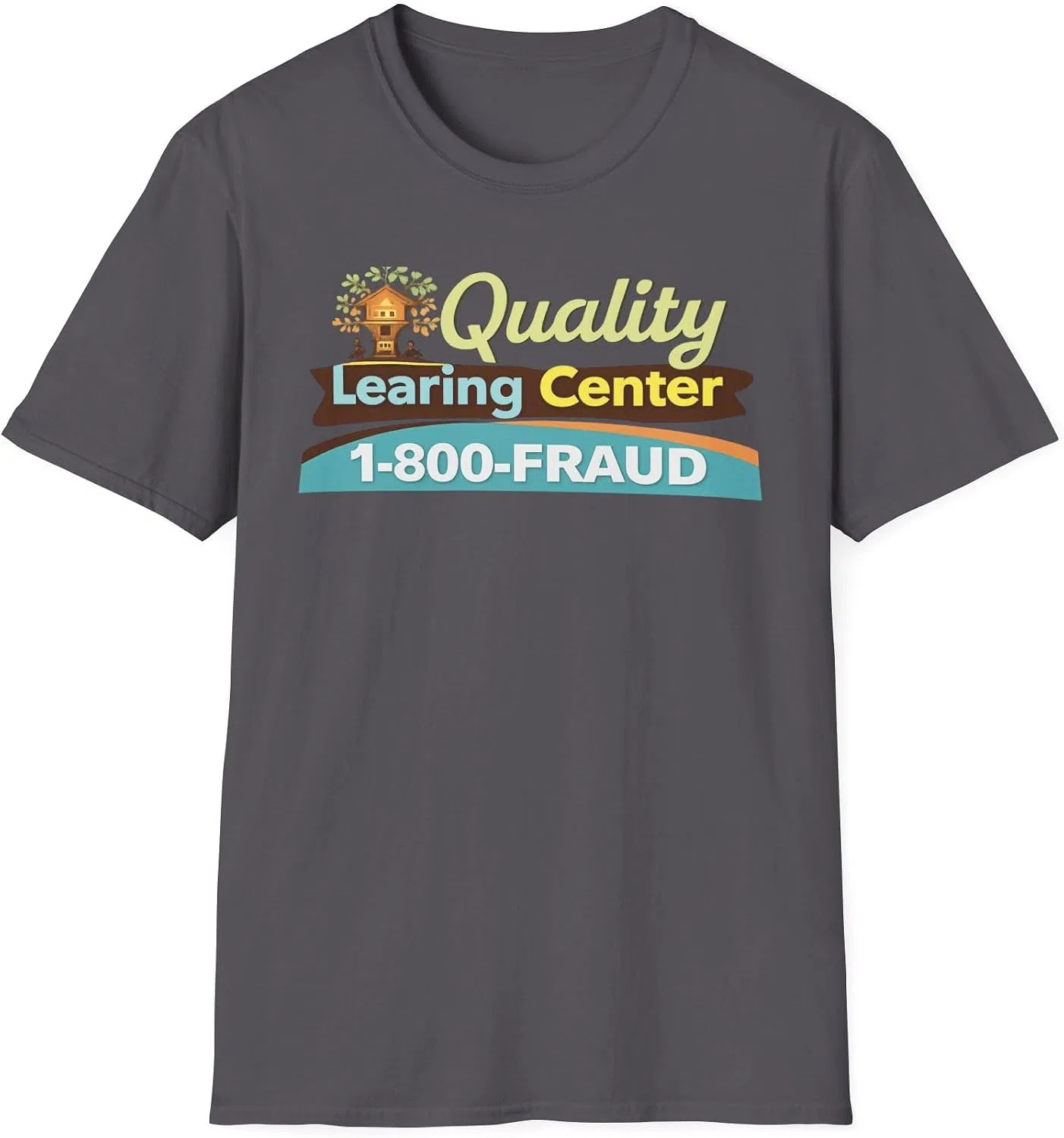 Женская футболка с принтом Quality Learning Center, тёмно-серый