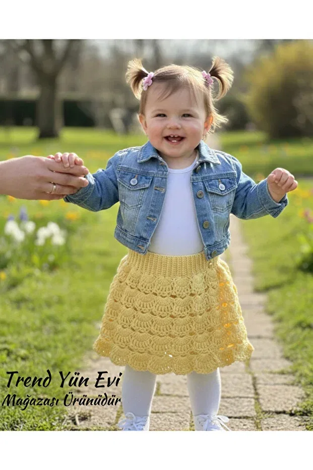 Детская юбка для девочек вязаная Trendyünevi, Yellow