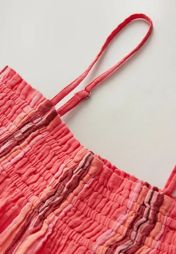 Комплект из топа и шорт с полосками, Regular fit, Next, Pink Orange, оранжевый/розовый — фото 4