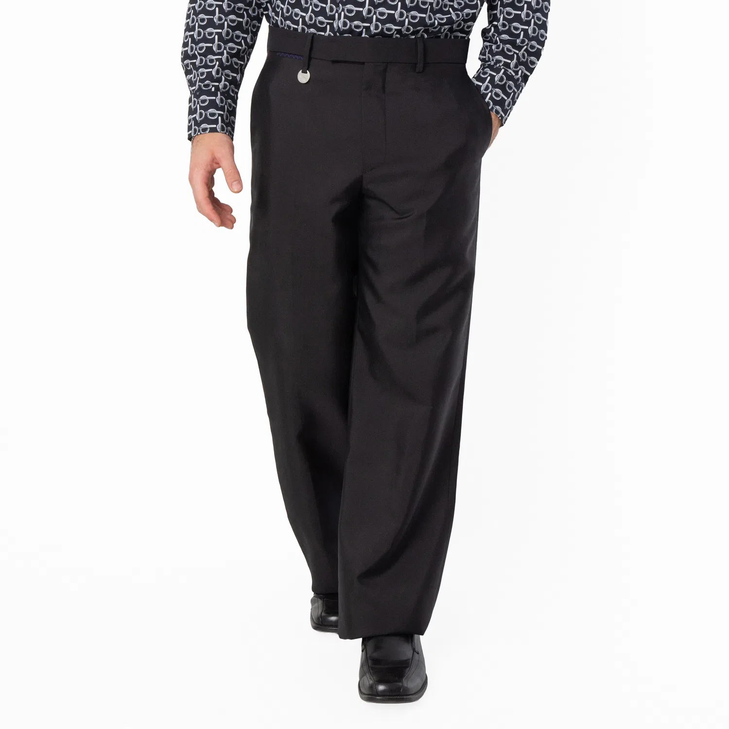 Брюки классические из шерстяной смеси Wool-Blend Tailored Trousers Burberry, Black — фото 4