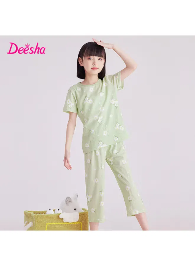 Комплект домашней одежды с цветочным принтом Easyto Deesha, зеленый — фото 3