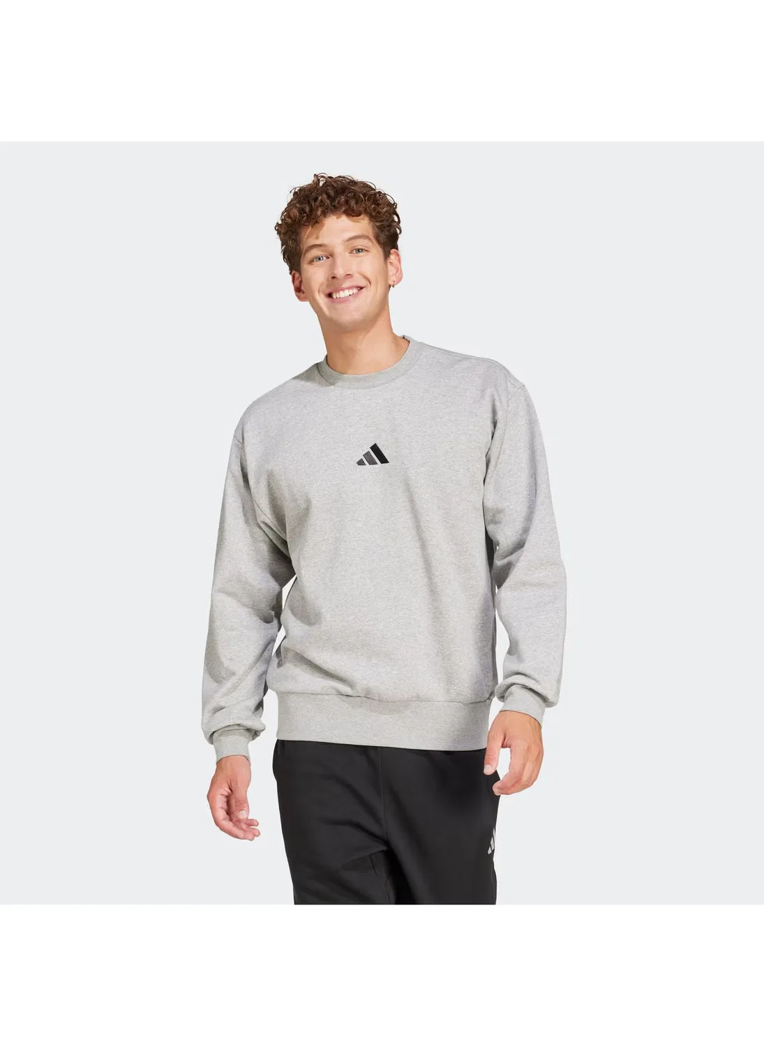 Свитшот с логотипом Essential logo fleece Adidas, серый