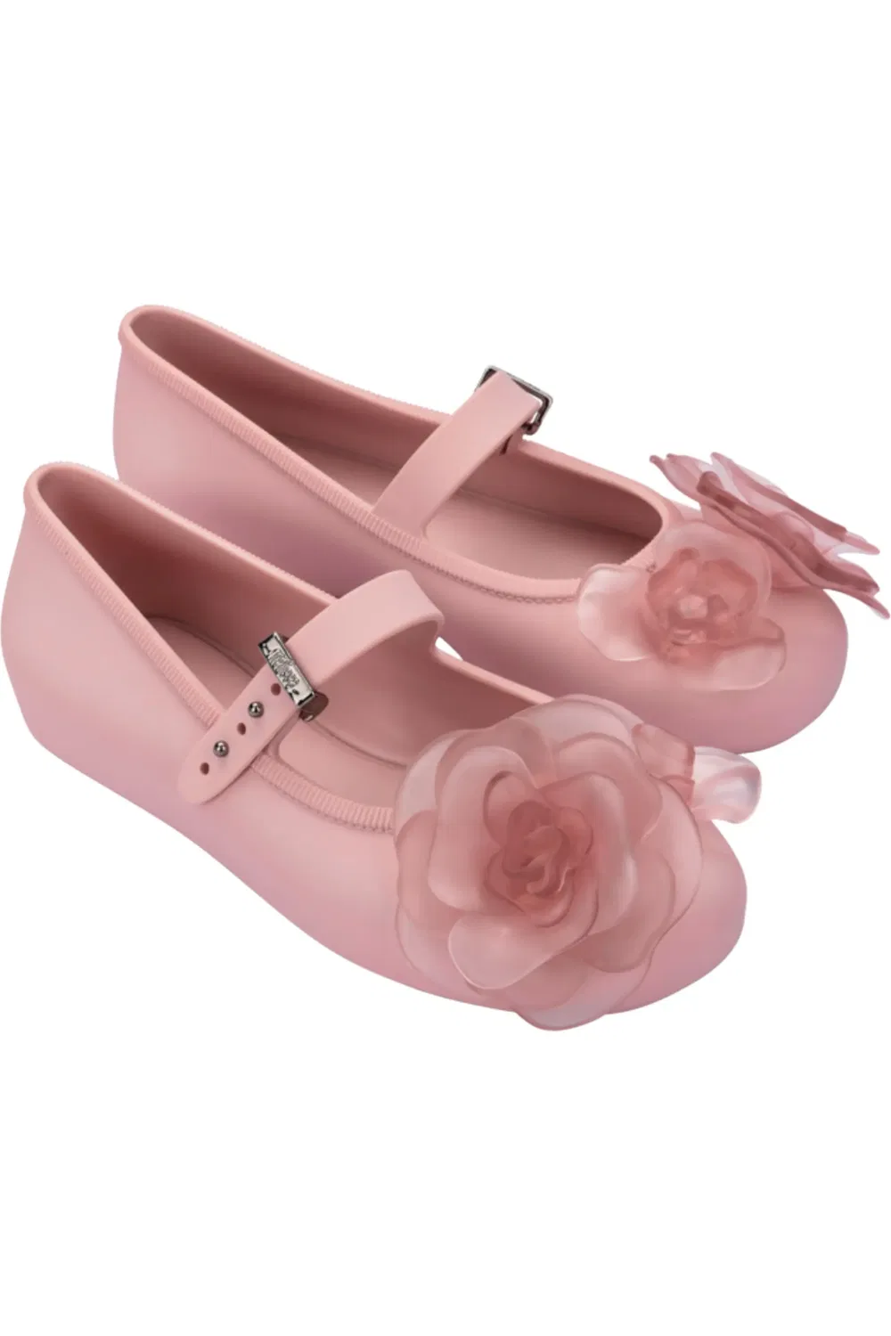 Детские туфли балетки с цветочной аппликацией Soft Ballerina Mini Melissa, розовый