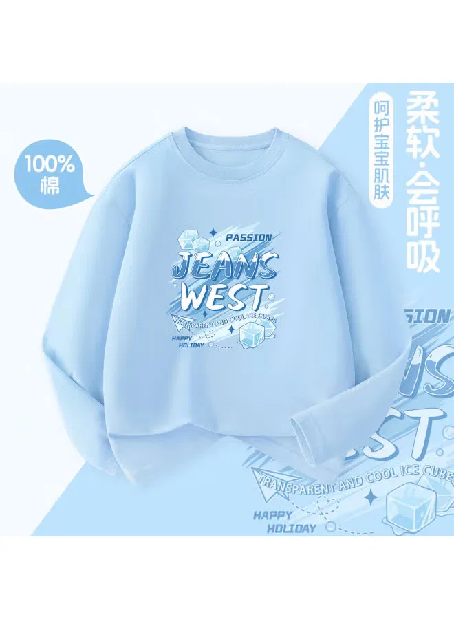 Лонгслив с принтом букв для мальчиков Jeanswest, синий — фото 2