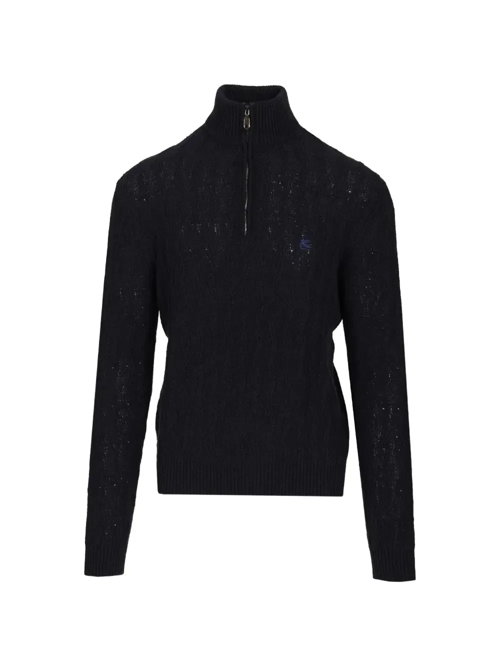 Кашемировый свитер на короткой молнии Etro, синий
