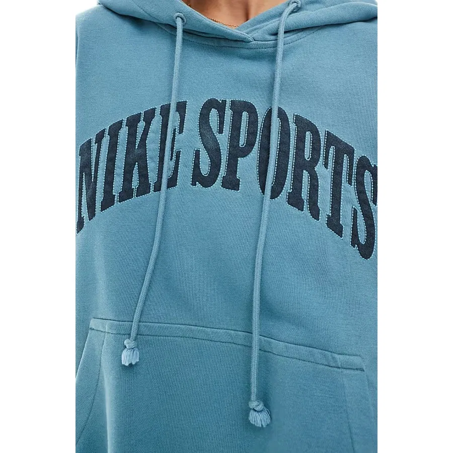 Женский свитшот-худи с капюшоном и карманами Nike Sportswear Phoenix Fleece Oversized Terry Hoodie, Светло-синий — фото 3