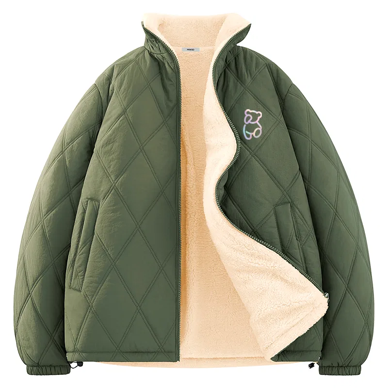 Детская куртка-пуховик с принтом B Dazzling Color Bear Chest Logo MINISO, Palm Green