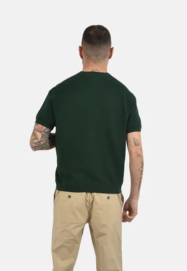Футболка хлопковая basic t-shirt Tommy Hilfiger, green, зеленый — фото 3
