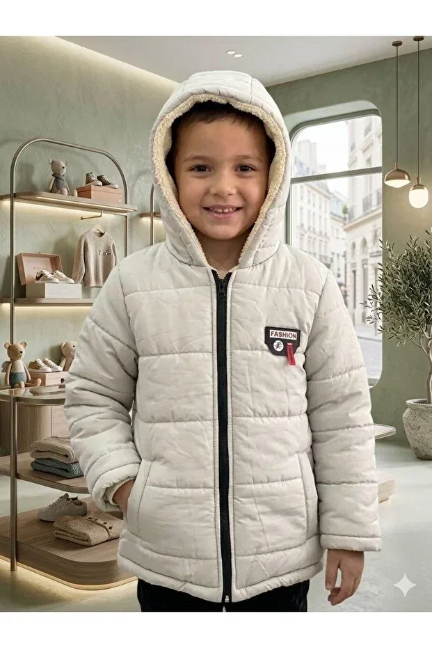 Детское зимнее пальто для девочек пуховик Generic Brands, Off-White
