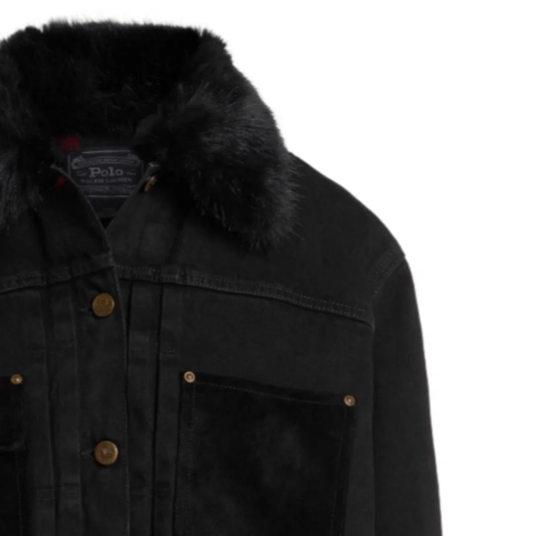 Женская джинсовая куртка с длинным рукавом Polo Ralph Lauren, Black — фото 4