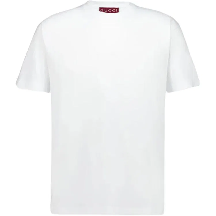 Мужская футболка с круглым вырезом прямого кроя GUCCI, White