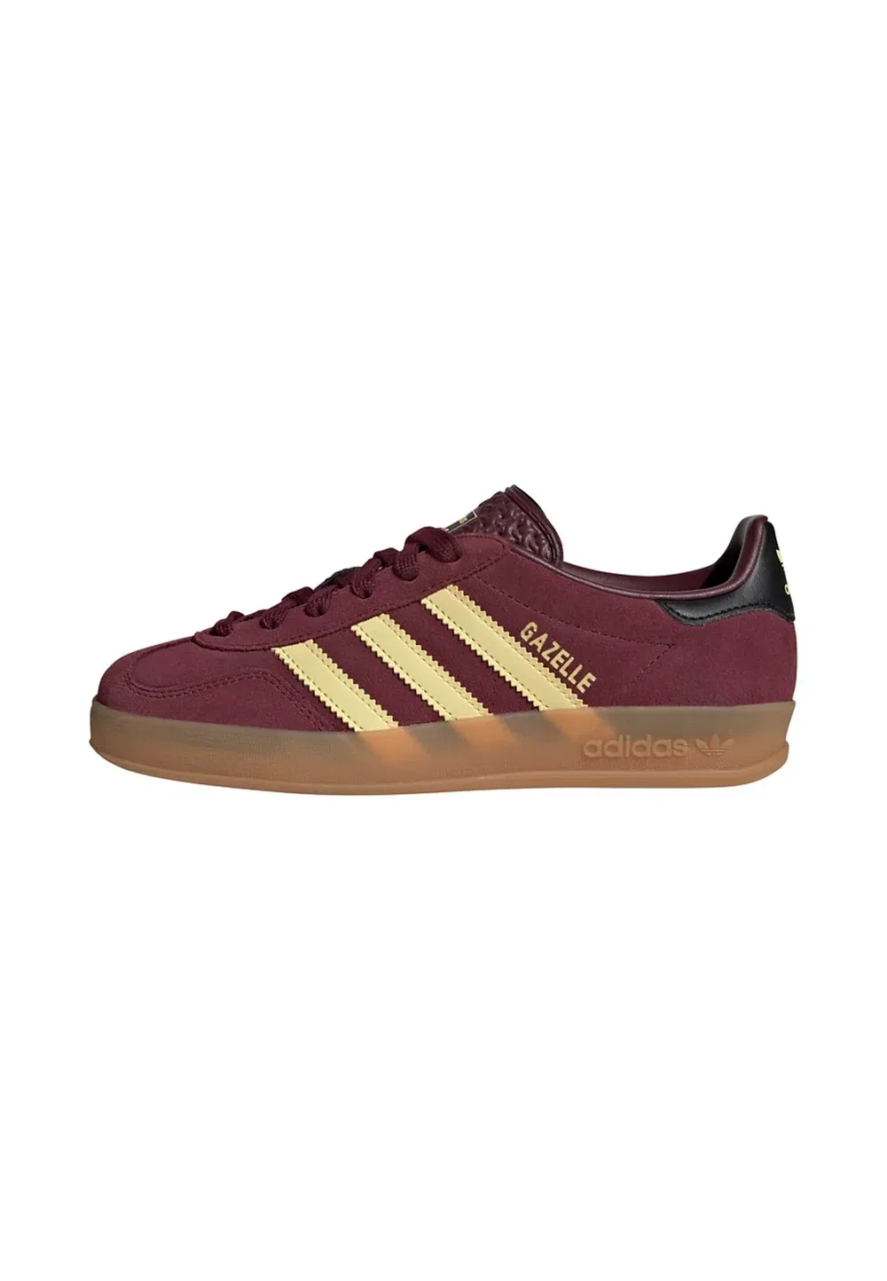 Кроссовки Gazelle indoor j унисекс Adidas Originals, Maroon Almost Yellow Gold Metallic