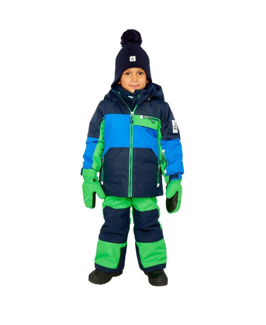 Детский снежный комплект из куртки и полукомбинезона Lake Days Quote Deux par Deux, Royal Blue And Green — фото 2