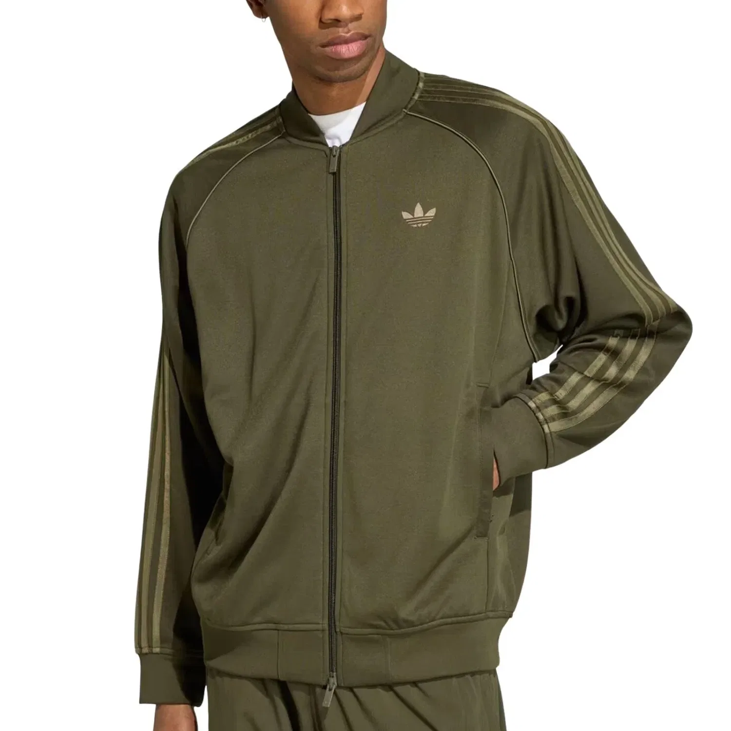 Мужская куртка свободного кроя Adicolor Classics Loose Track Jacket Adidas, зеленый — фото 2